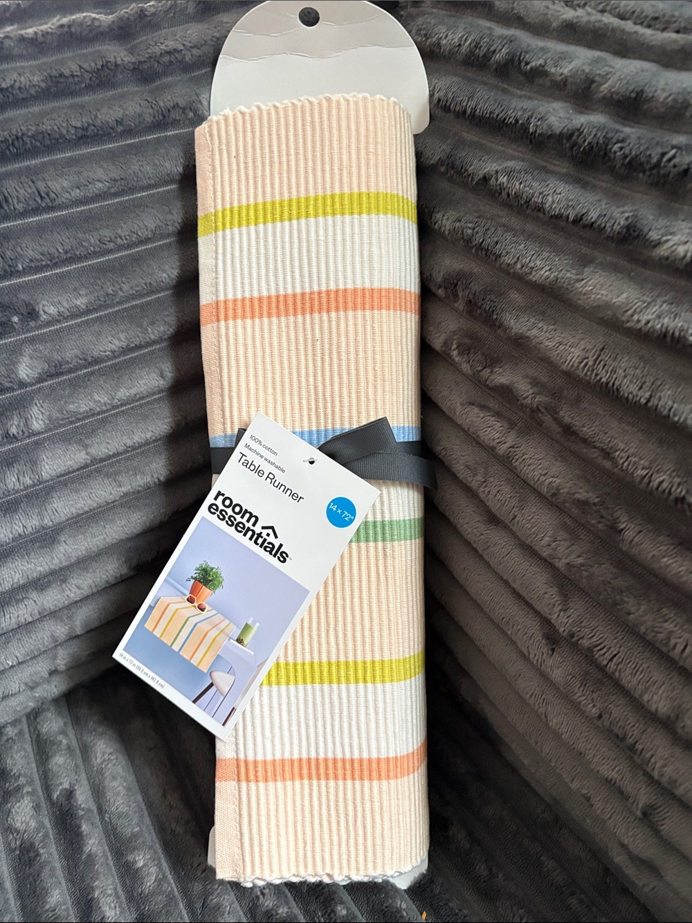 Striped Ribbed Table Runner - Pastel Multi